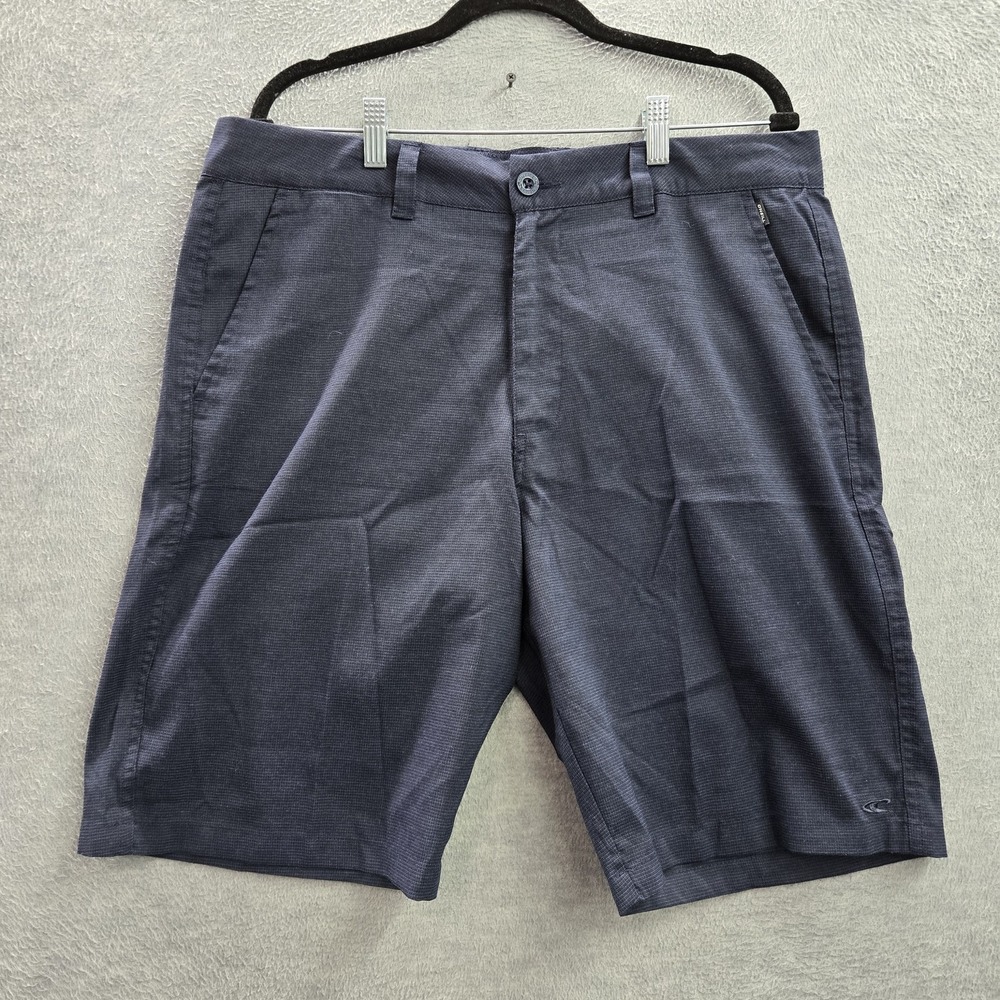 O'Neill Men Shorts 34 Blue Logo Embroidery Chino 10" Inseam